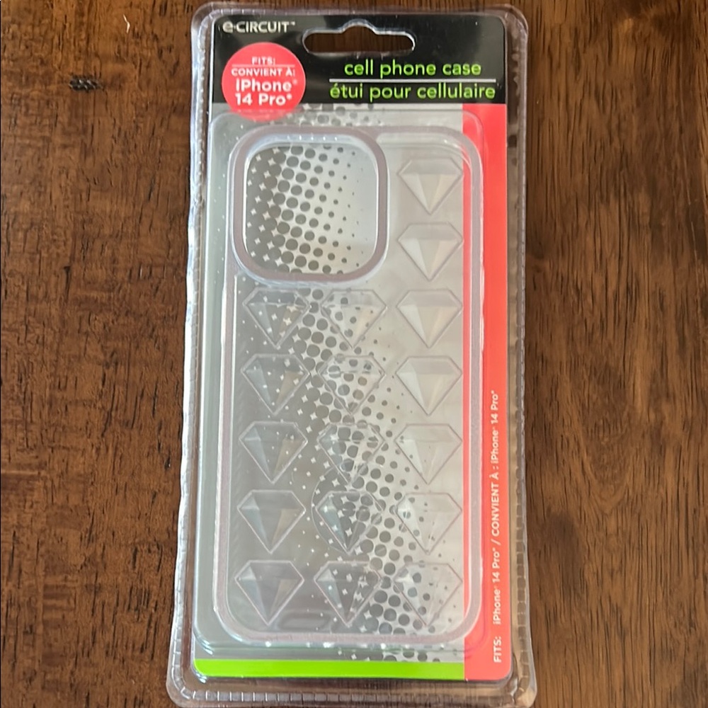 Clear & Gray Cell Phone Case for iPhone 14 Pro